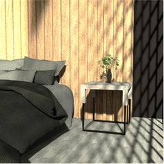 Tossa Marble Design Side Table Campaspero Limestone & Black Iron Bespoke Table