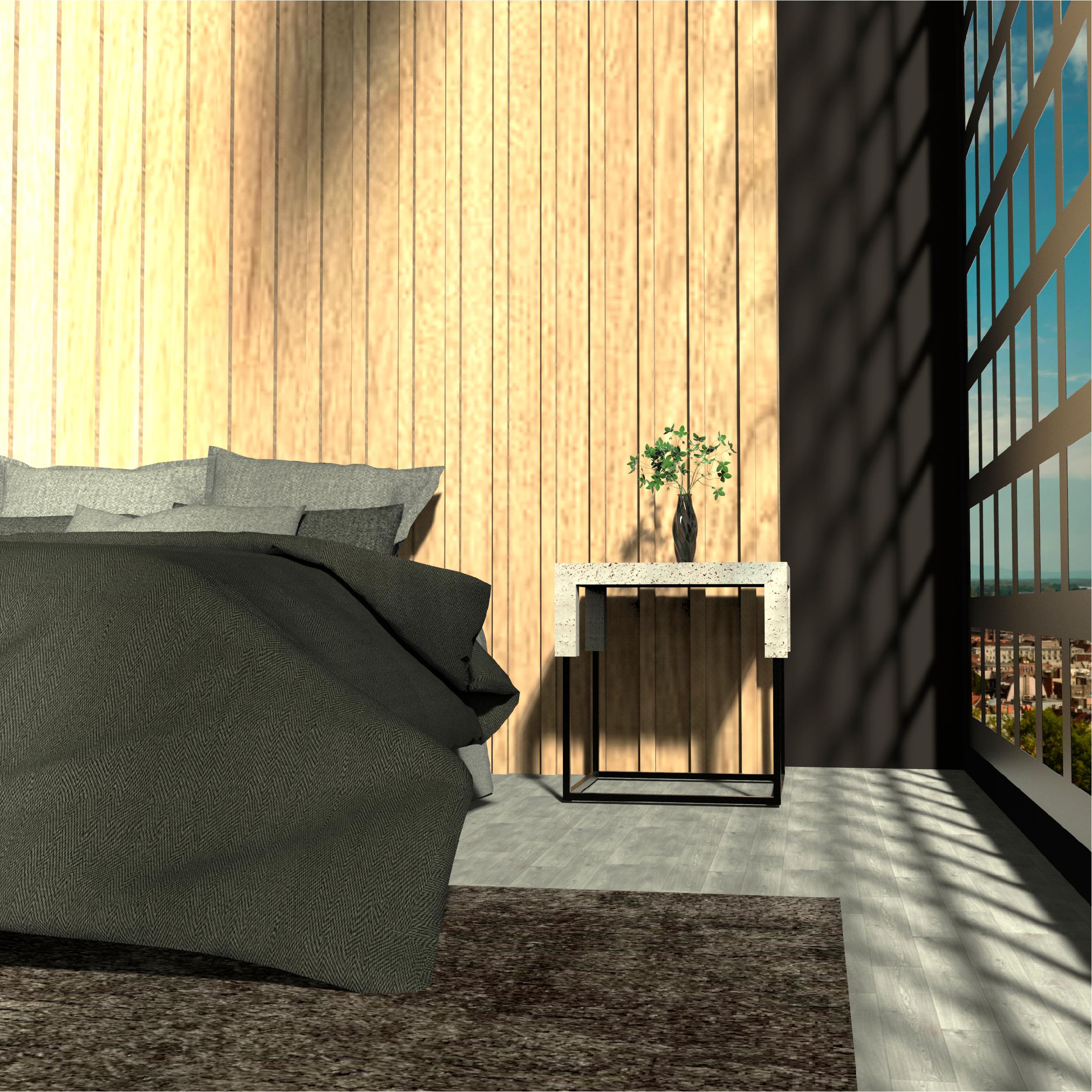 Moderne Tossa Marble Design Side Table Campaspero Limestone & Black Iron Bespoke Table en vente