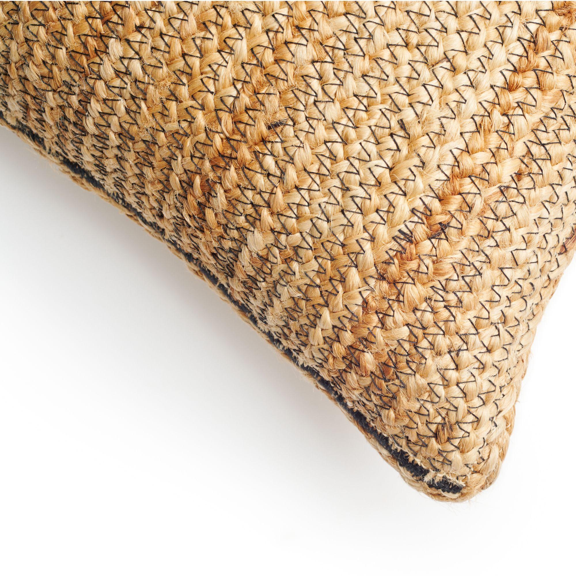 Tossa Jute Braided Pillow In Neutral Color  For Outdoors, Fireplace & Lounges In New Condition For Sale In Bloomfield Hills, MI