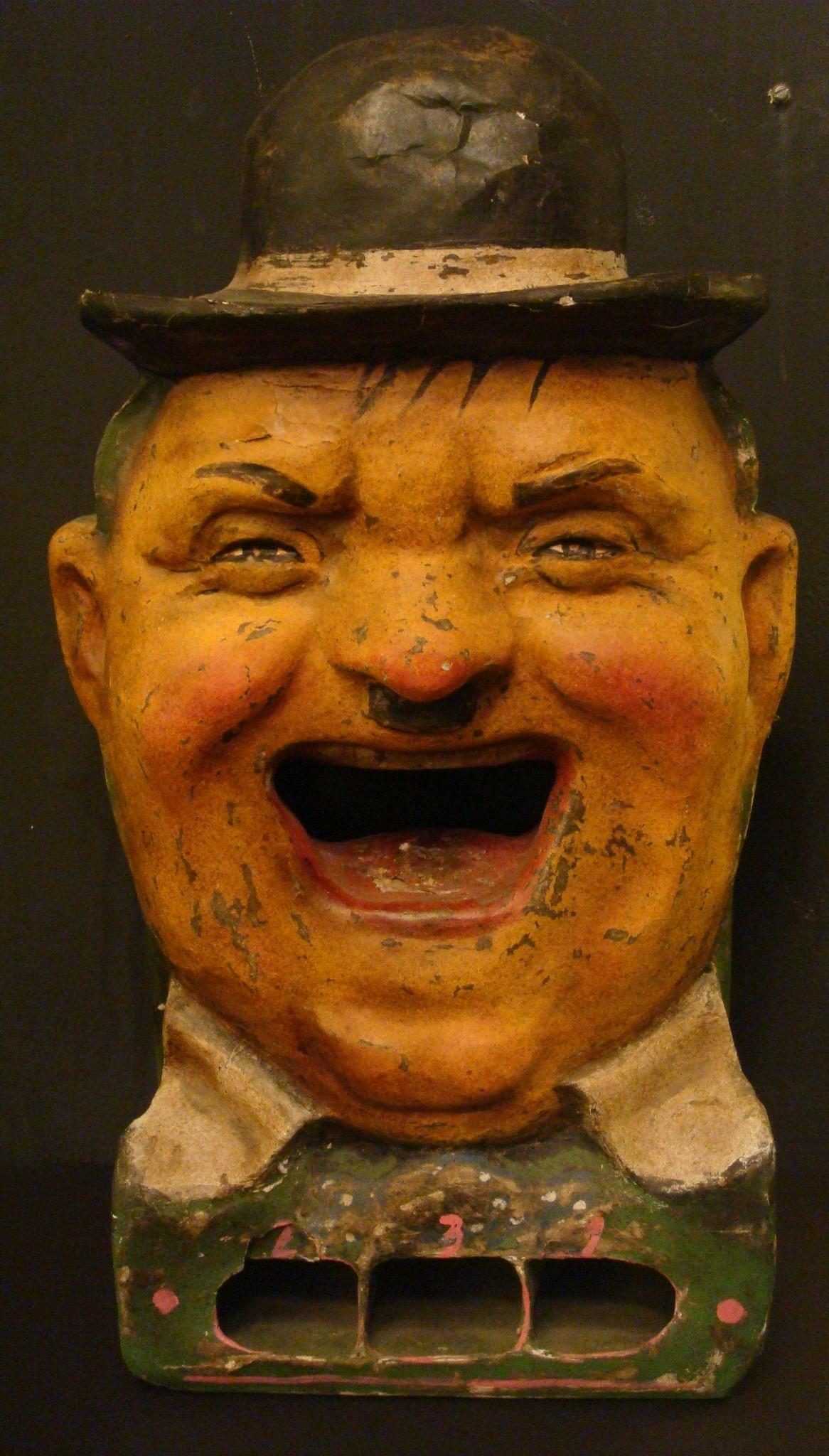 Tossing Game Paper Mâché 'Laurel and Hardy' Carnival Art, 1930s 9