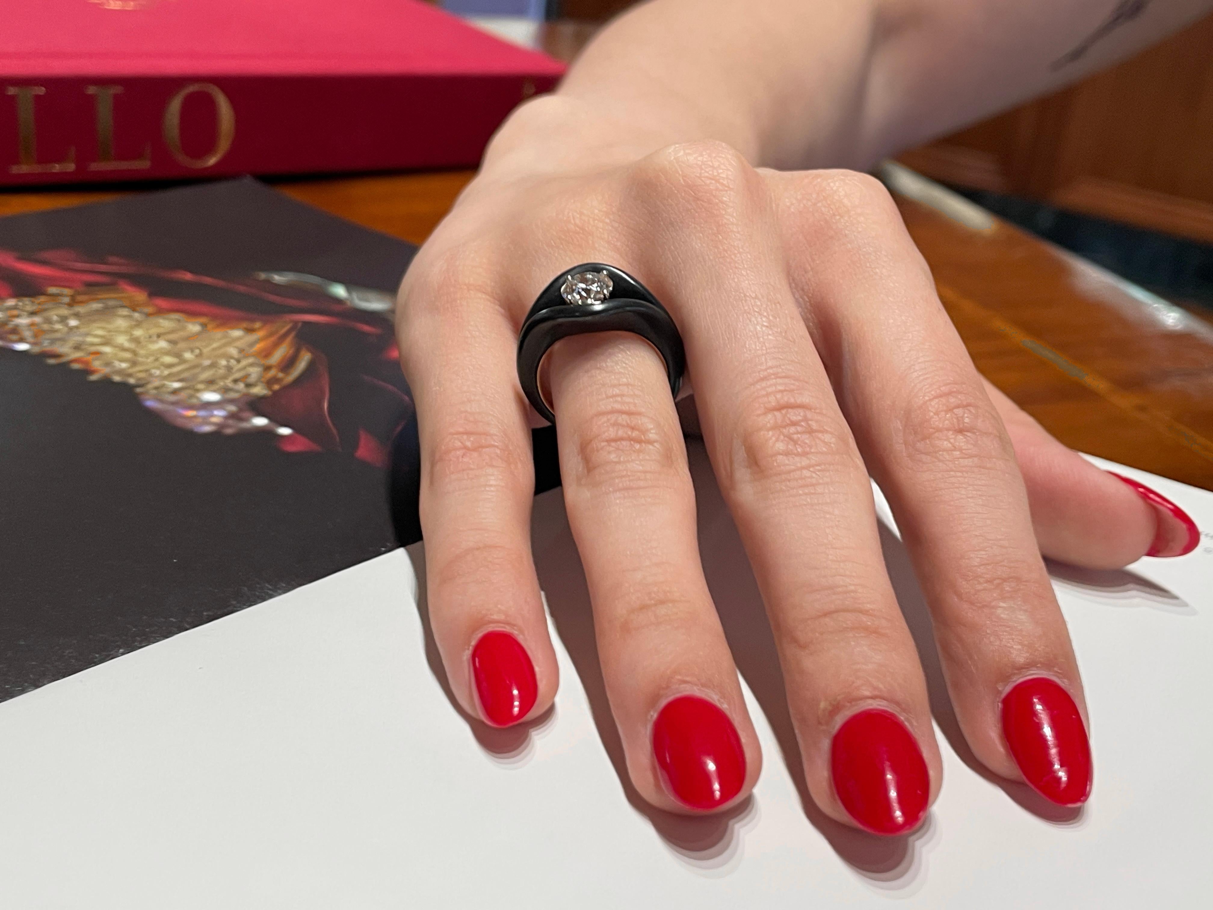 Bague en fer et or certifiée GIA avec un diamant de 1,25 carat en vente 4