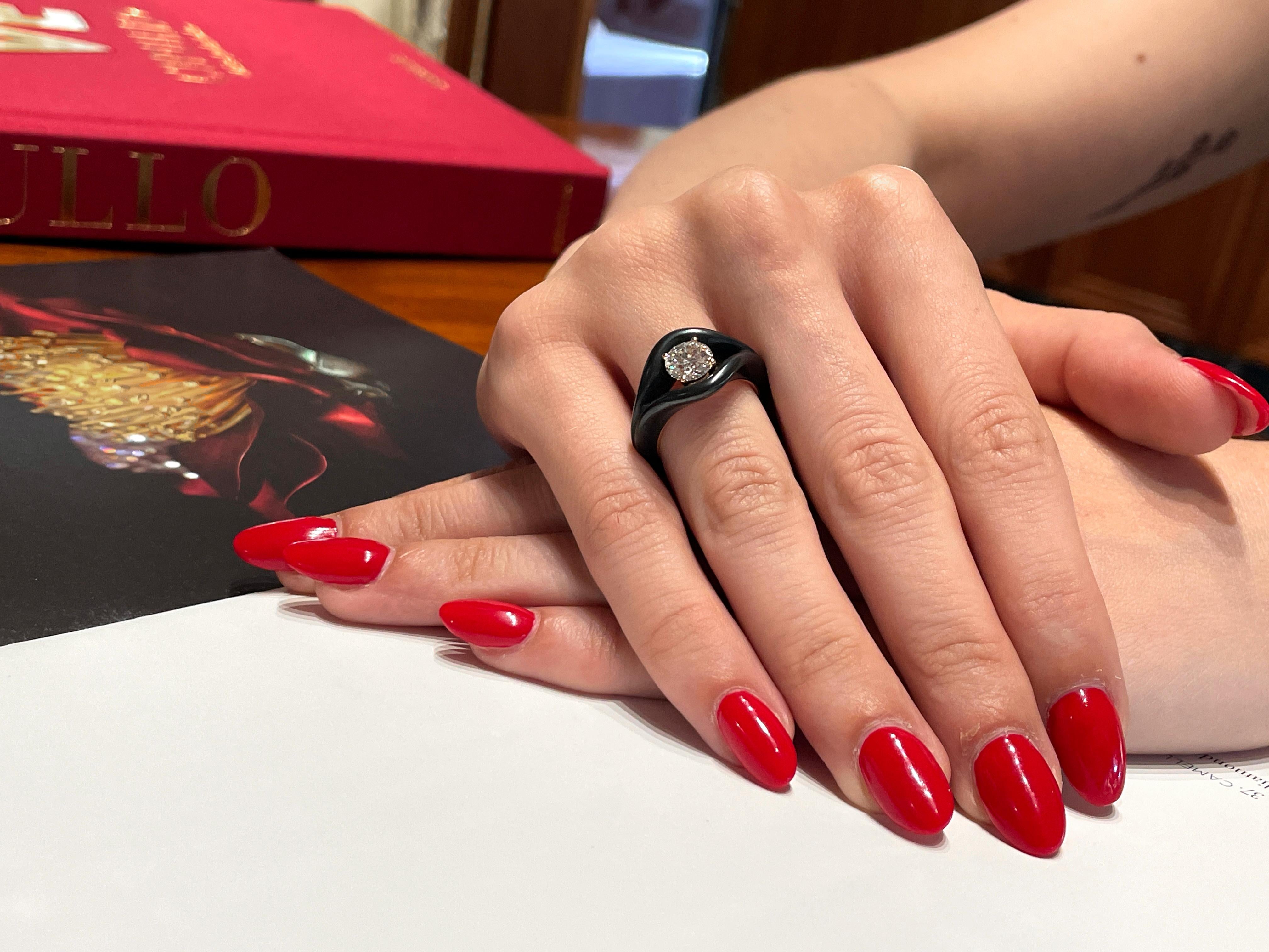 Bague en fer et or certifiée GIA avec un diamant de 1,25 carat en vente 6
