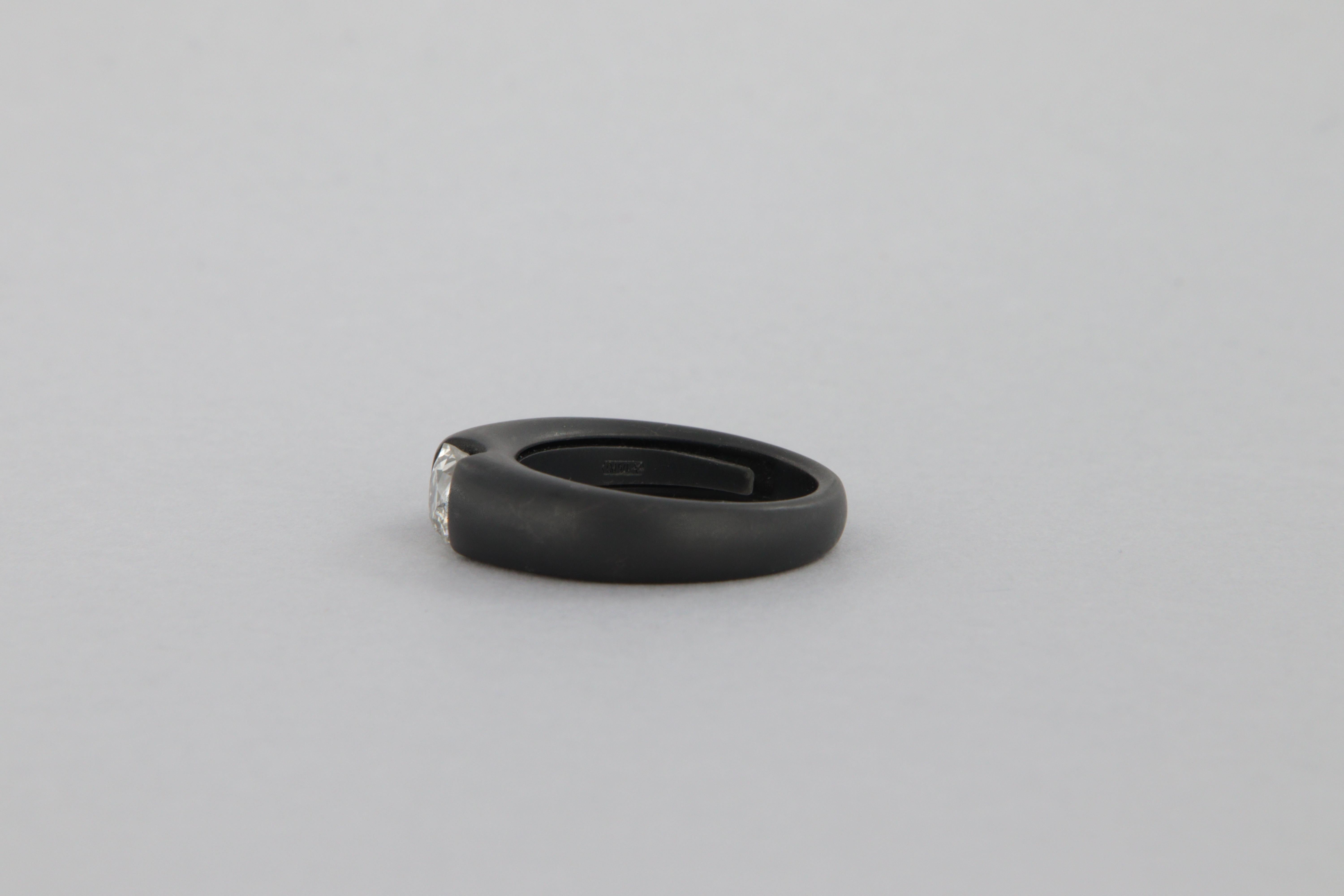 Tosti anello mit Diamant-Taglio antico carati 1,12 in Oro und rutenio (Old European Cut) im Angebot
