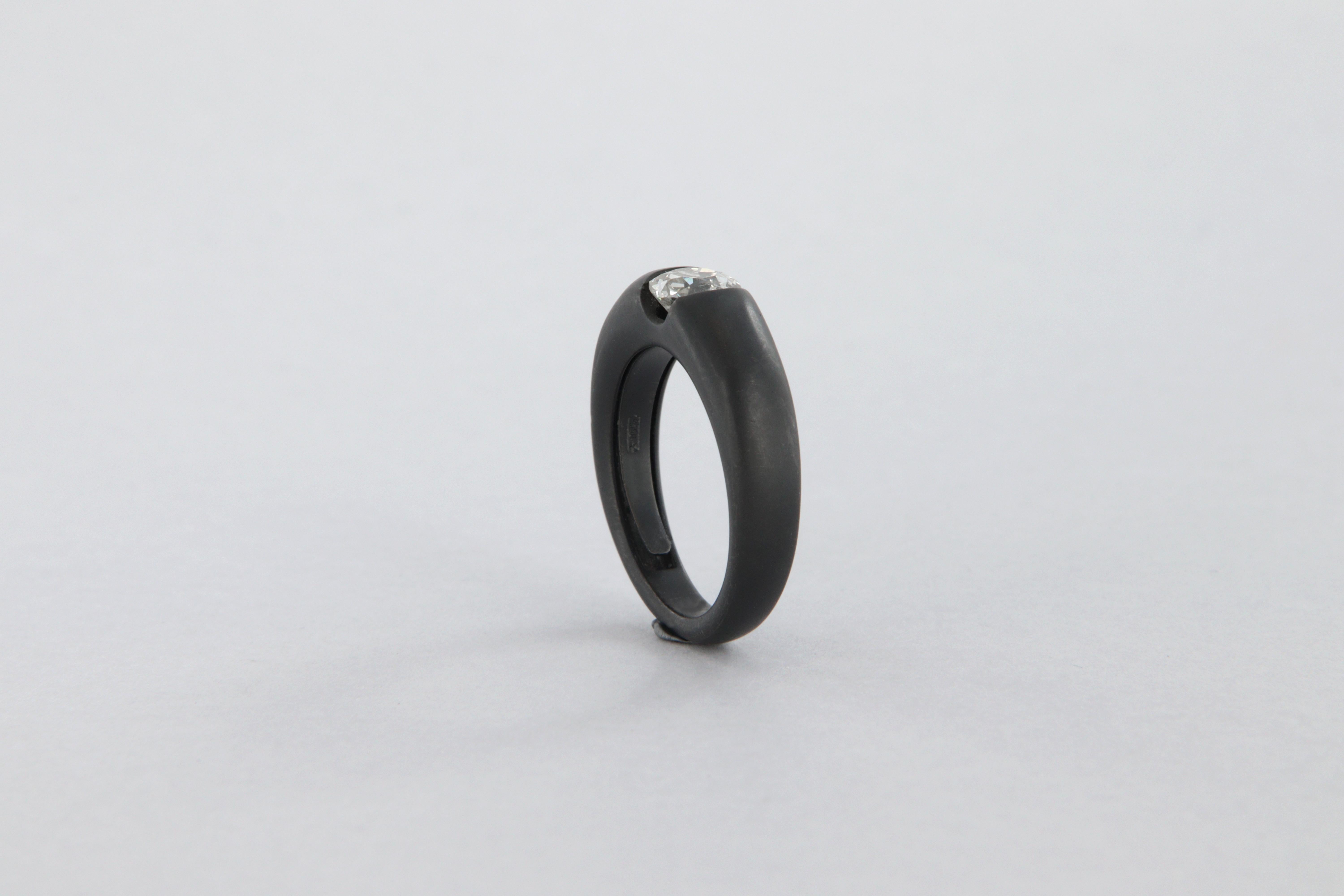 Tosti anello mit Diamant-Taglio antico carati 1,12 in Oro und rutenio im Zustand „Neu“ im Angebot in Perugia, IT