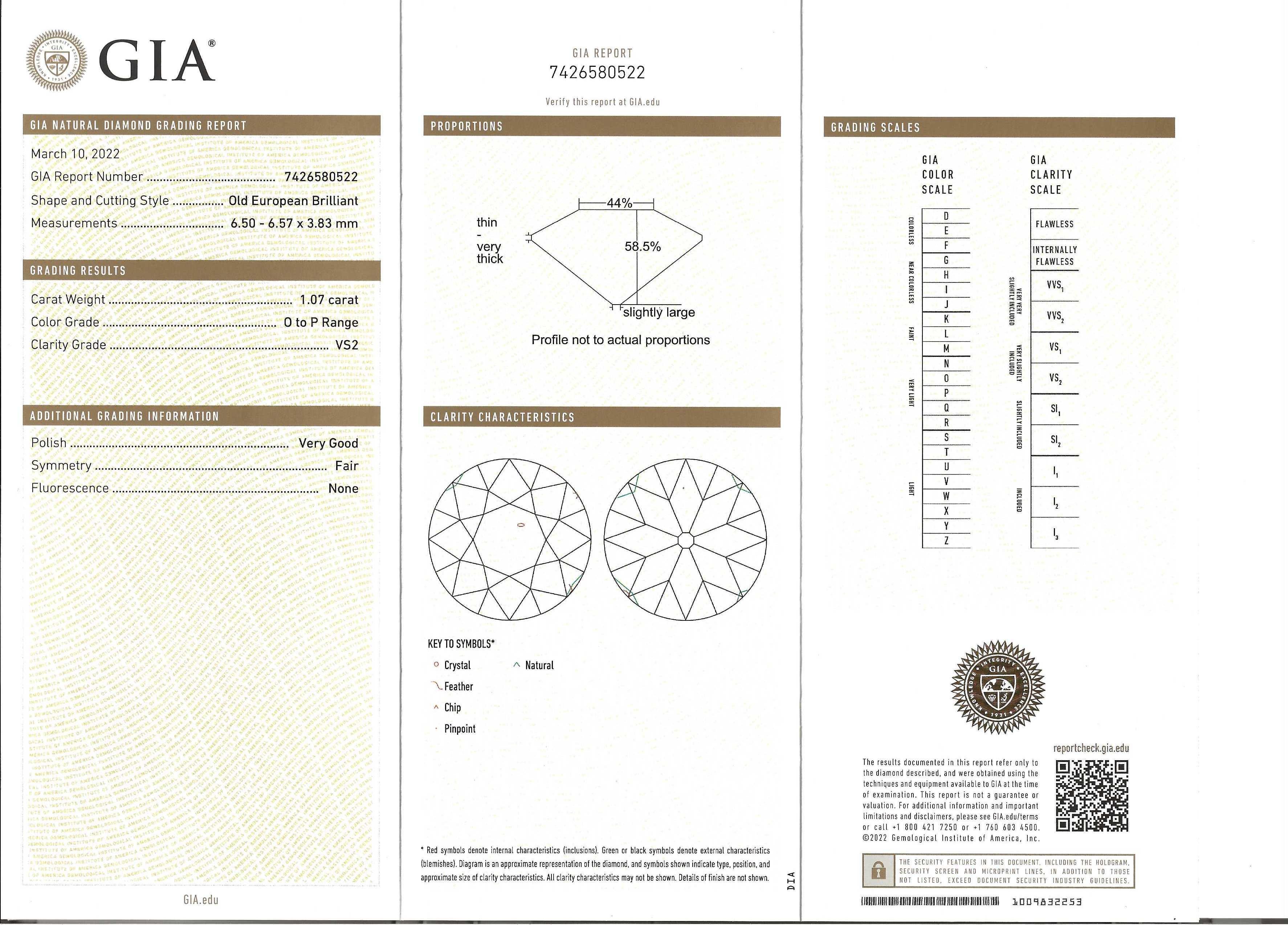 Boucles d'oreilles avec diamants européens de taille ancienne carat 2,21 certifiés GIA en vente 4