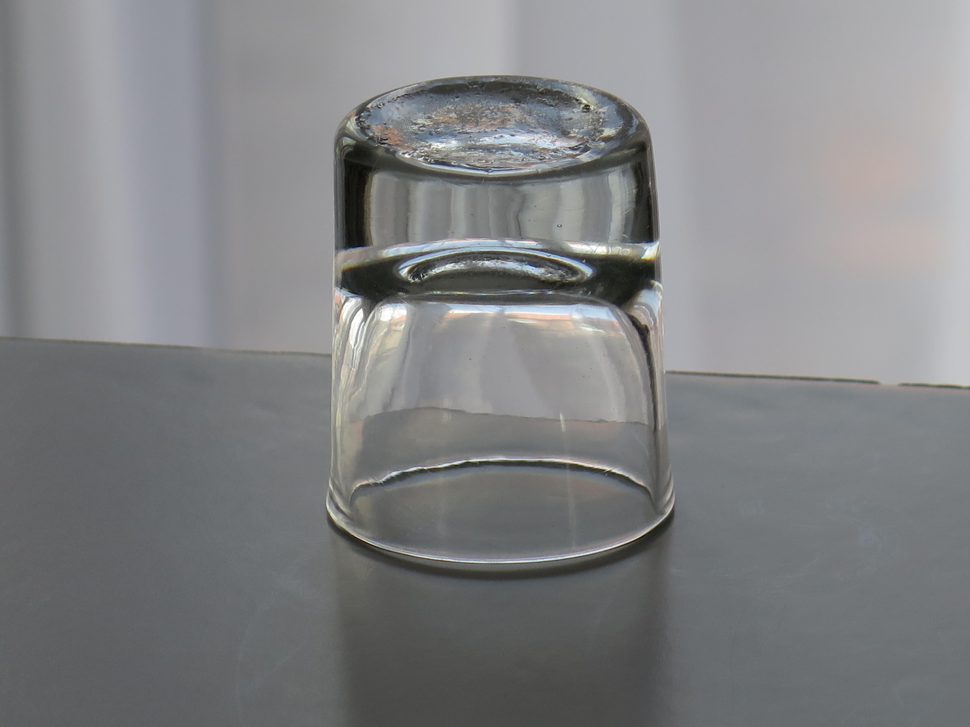 Tot or Shot Tavern toasting Glass with heavy solid base, Ca 1830 2
