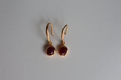 Total 2.32ct Burma Unheated Ruby Earring (Ruby Hook Earrings)