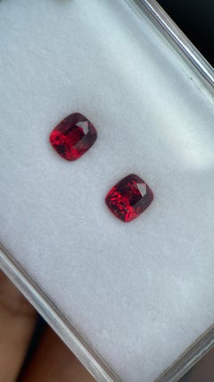 Total 2.59ct Burmese Bright Red Spinels Pair