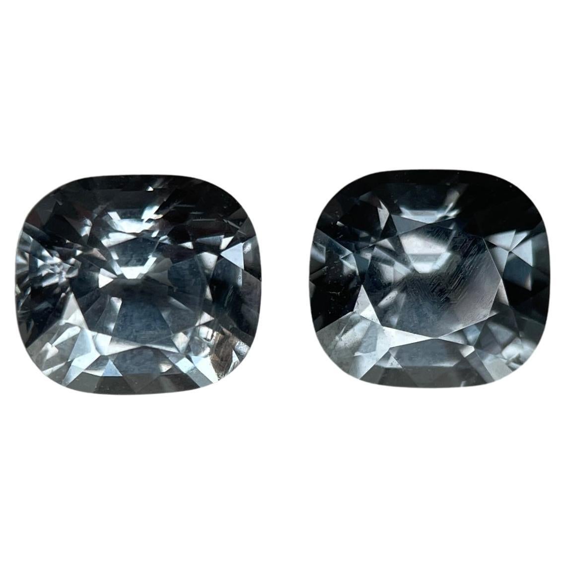 Total 2.69ct Grey spinel pair (top quality) precision cut spinels