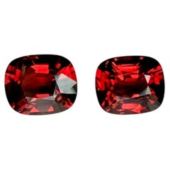 Total 4.38ct Vivid Orange Spinels Pair (8.39x7.21x4.60)