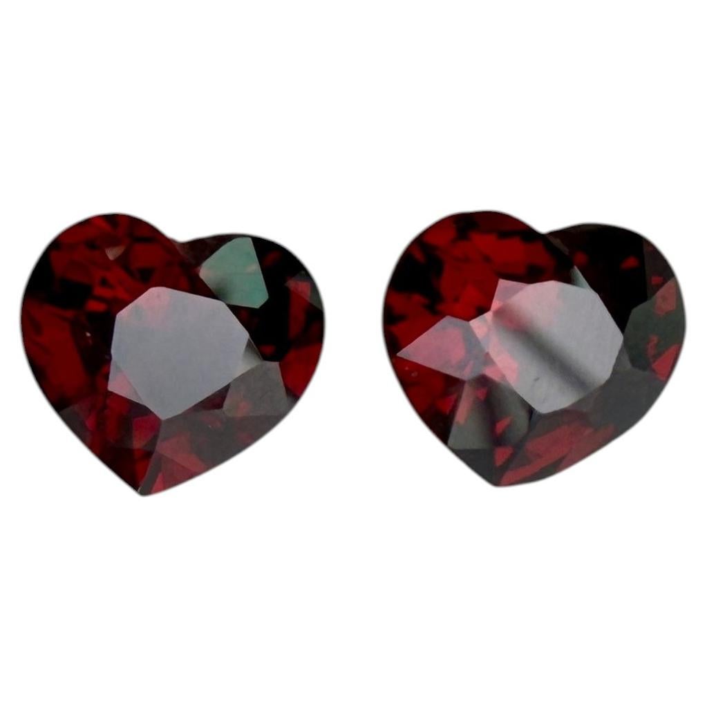 Art Deco Pair of 4.43ct Natural Deep Orangy Red Spinels, Burma For Sale