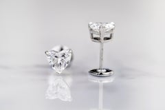 Total of 2 Carat Diamond Heart Earrings