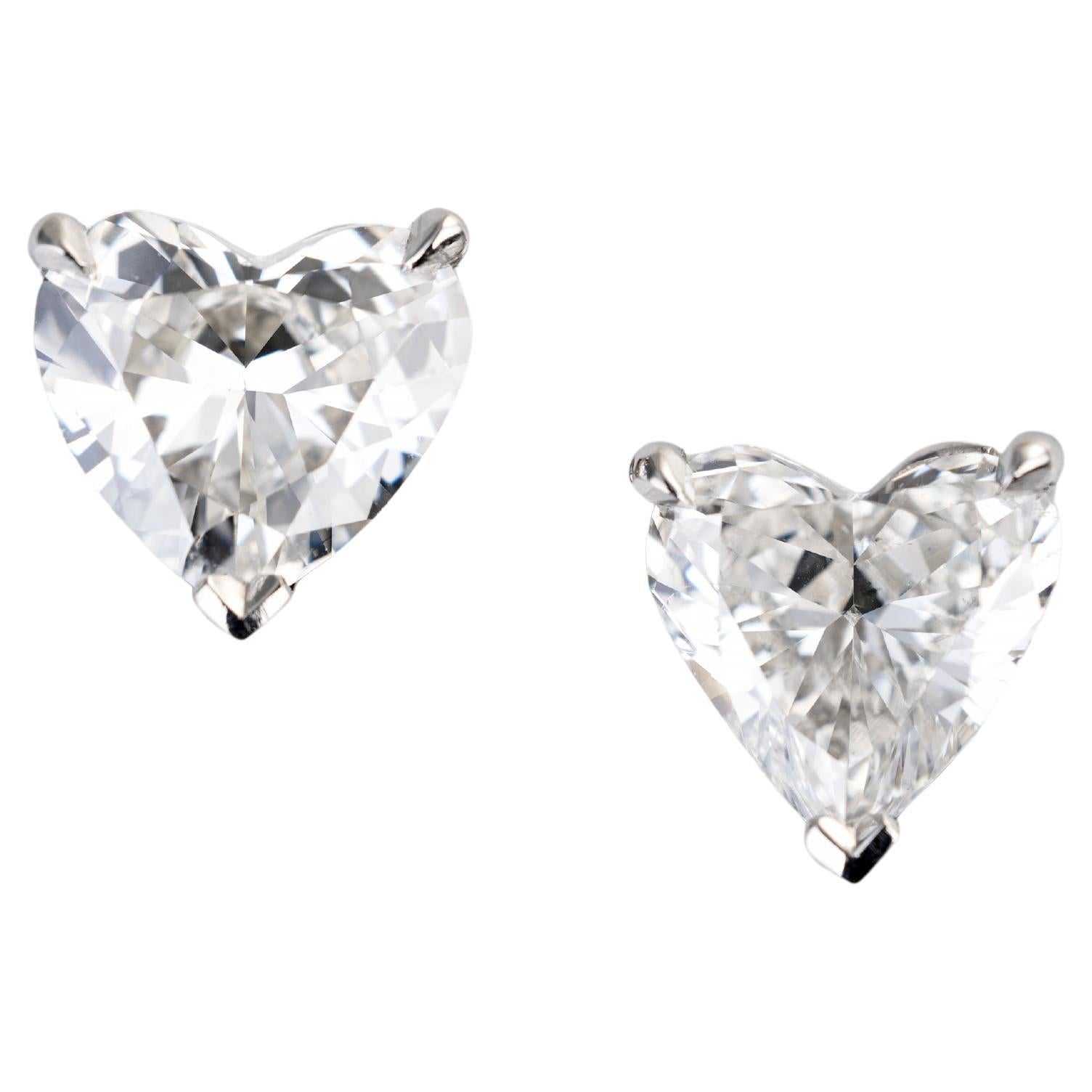 Boucles d'oreilles cœur de 2 carats