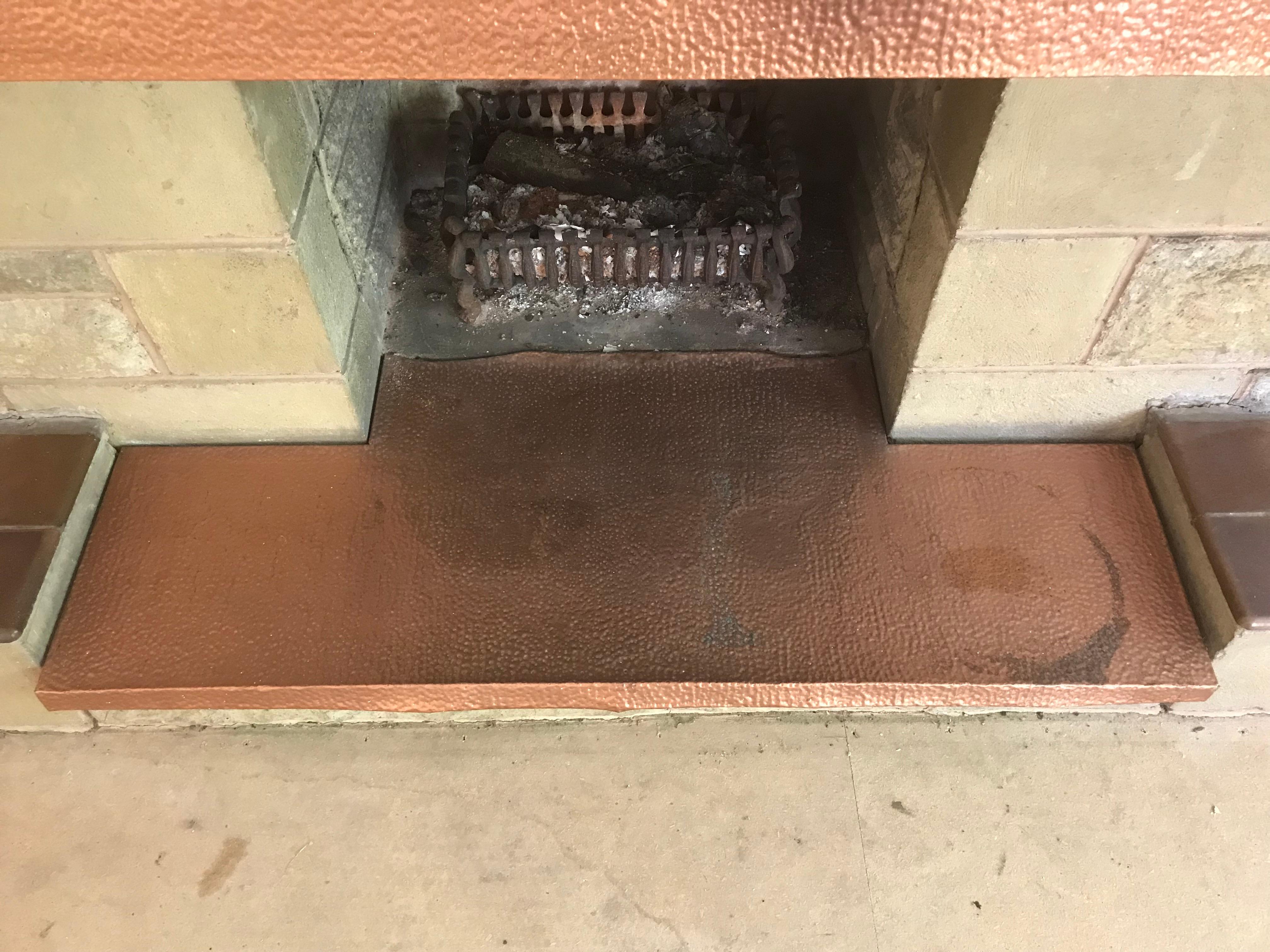 copper fireplace canopy