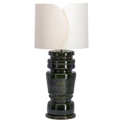 Tote Deep Green Glazed Ceramic Table Lamp by Studio Karen B