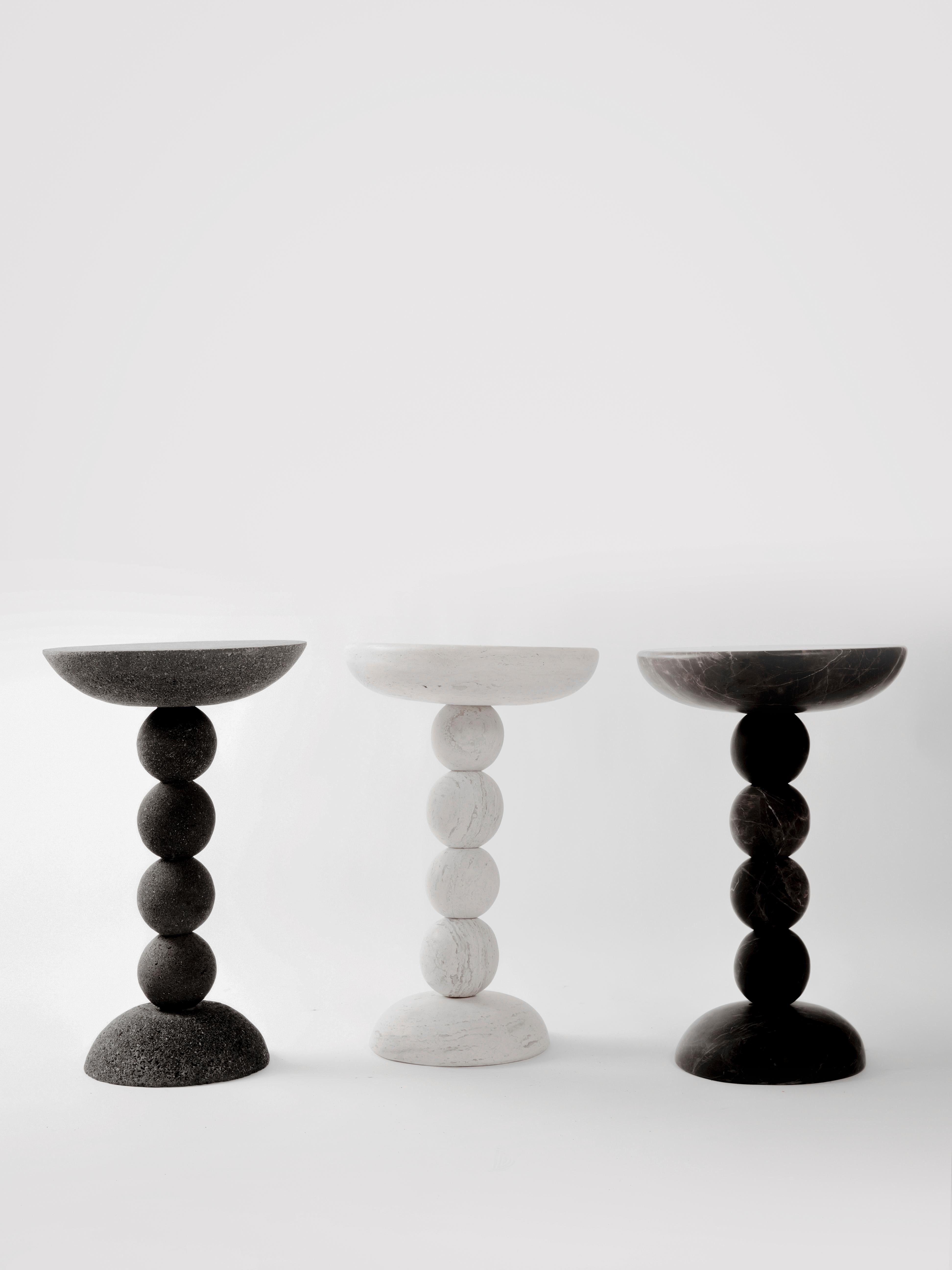 Post-Modern Totem 01 Travertine Marble by Daniel Orozco For Sale