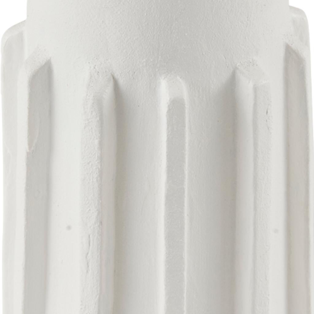 Fait main Totem #2 Modern White Jesmonite Plastered Terracotta Raffia & Brass Lampe de table en vente