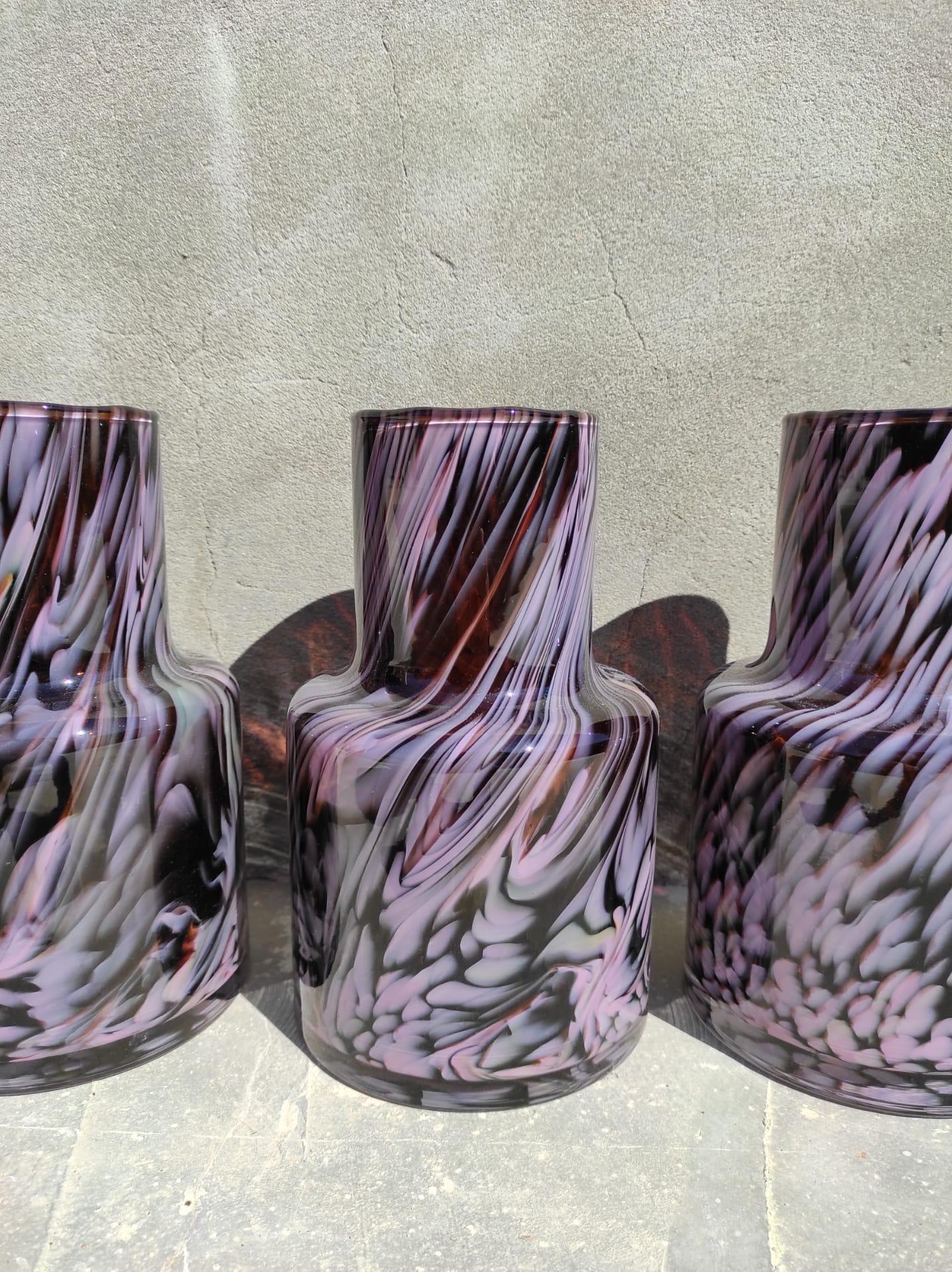 TOTEM #4 Coca Pink, Unique 21st Century, Blown Glass and Ceramic Handmade Vase For Sale 5