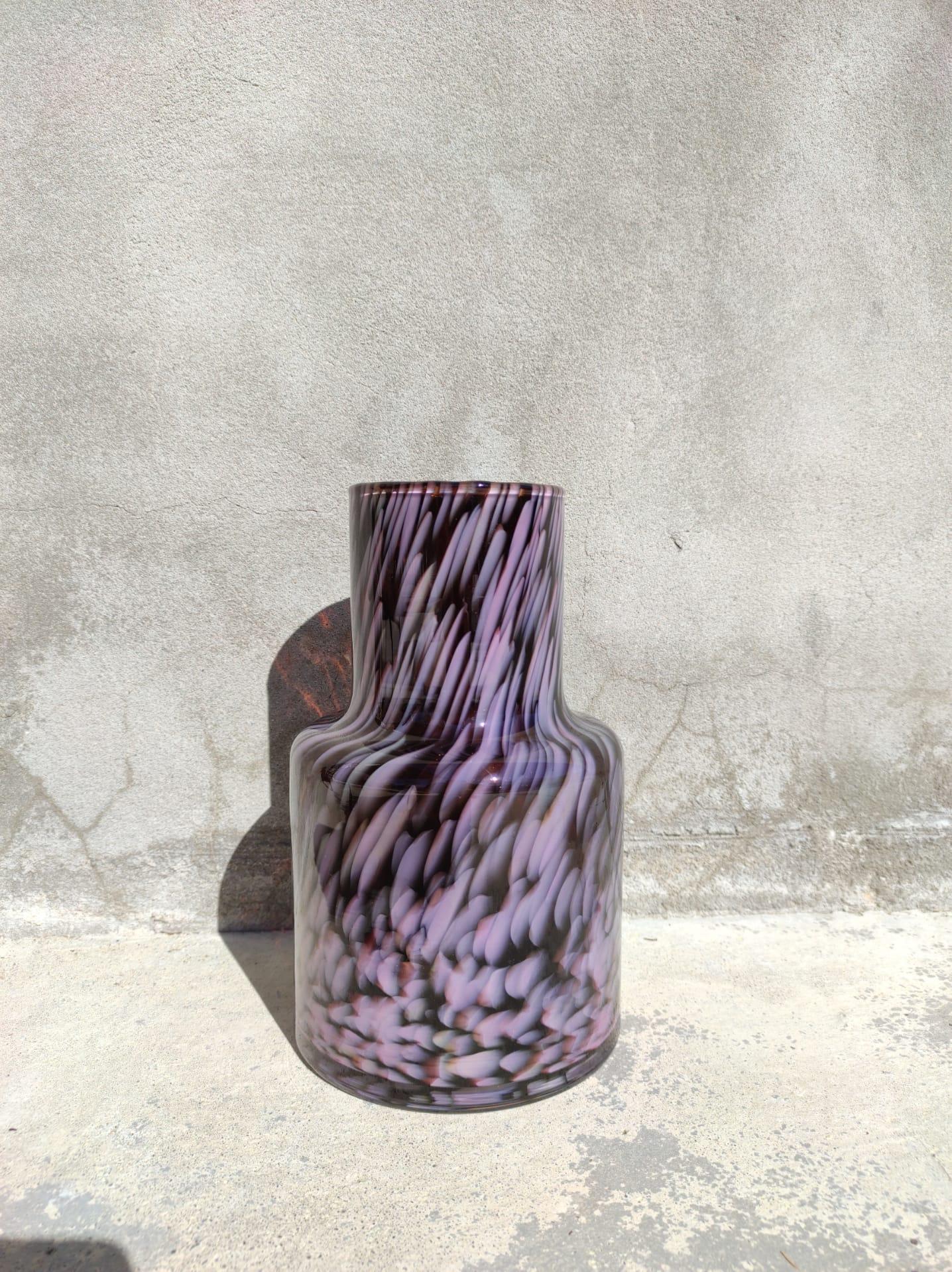 TOTEM #4 Coca Pink, Unique 21st Century, Blown Glass and Ceramic Handmade Vase For Sale 1