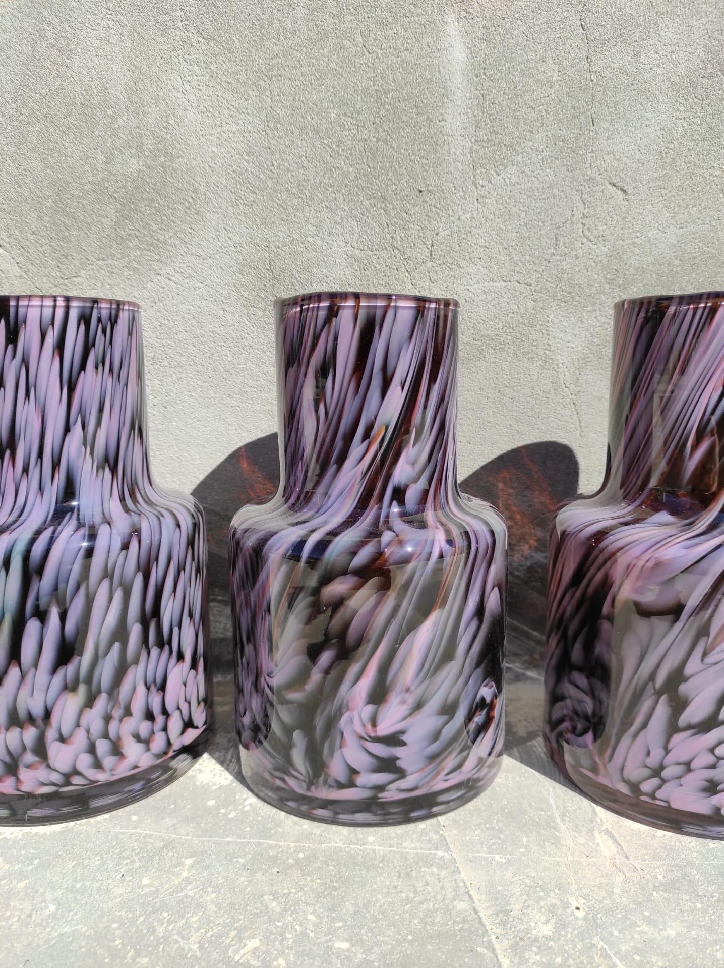 TOTEM #4 Coca Pink, Unique 21st Century, Blown Glass and Ceramic Handmade Vase For Sale 2