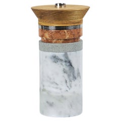 Tall white Carrara marble aperitif totem - kitchenware set