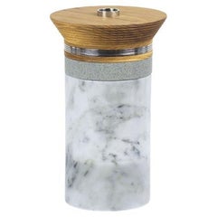 White Carrara marble low aperitif totem - kitchenware set