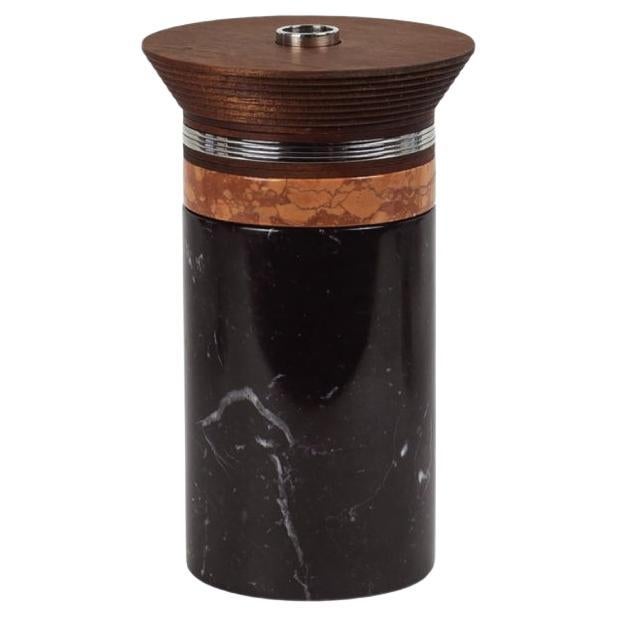 Totem aperitivo basso in marmo nero Marquina - set utensili da cucina in vendita