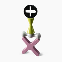 Totem Black Green White and Pink Decorative Sculpture by Karim Rashid