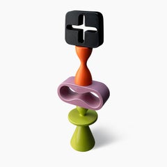Totem Black Orange Purple and Green Decorative Sculpture by Karim Rashid