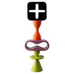 Totem Black Orange Purple and Green Decorative Sculpture by Karim Rashid