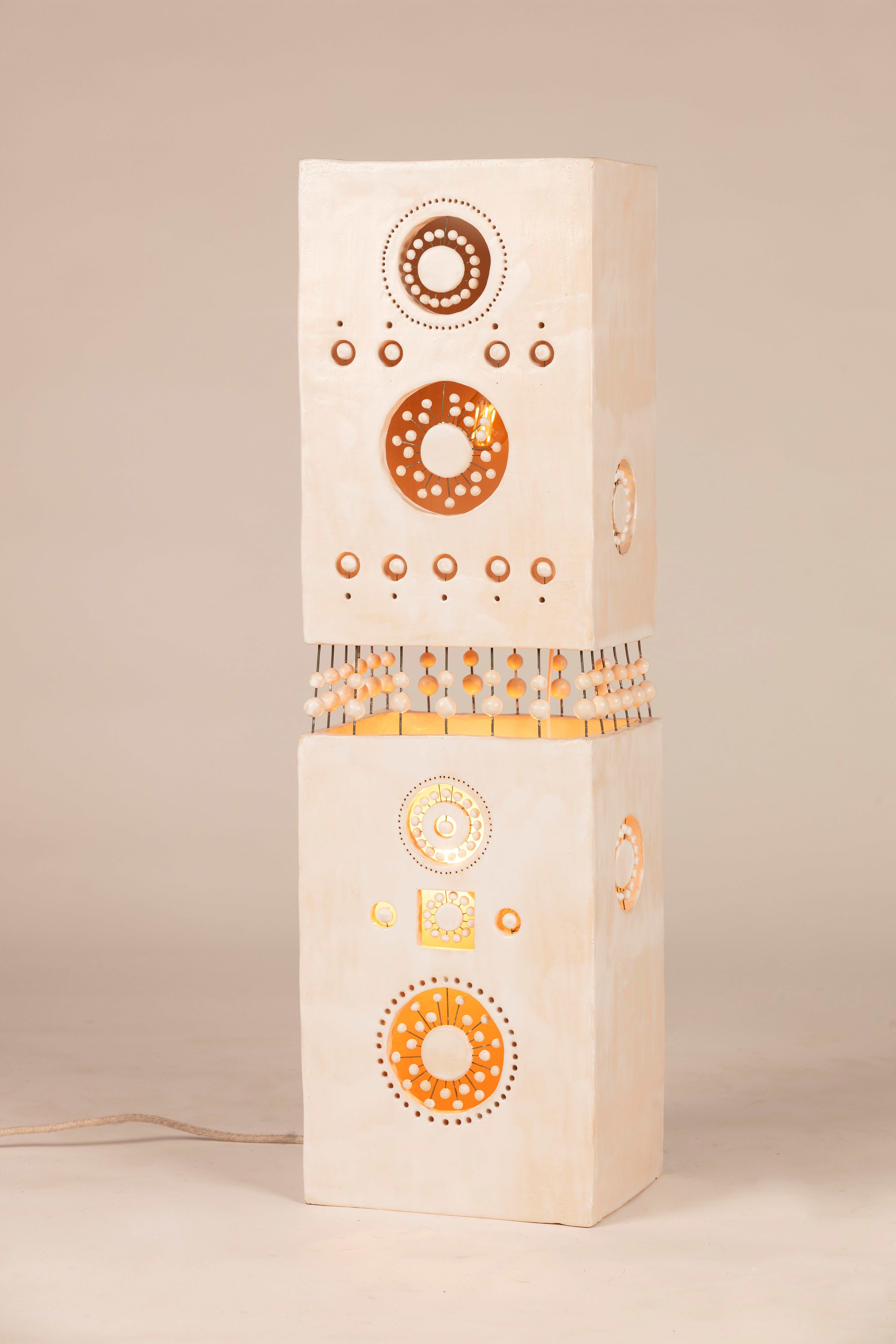 Totem Column Georges Pelletier sculpture Lamp In New Condition For Sale In Santa Gertrudis, Baleares