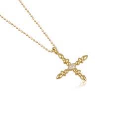 Totem Interchangeable Pendant in 18 Karat Yellow Gold with a Marquise Diamond