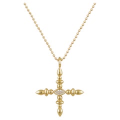Totem Interchangeable Pendant in 18 Karat Yellow Gold with a Marquise Diamond