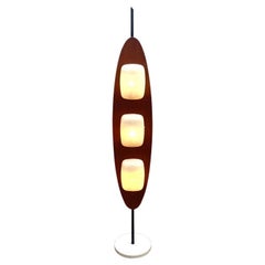 Totem Floor Lamp by Goffredo Reggiani, Wood, Marble and Opaline, Italy, 1970s