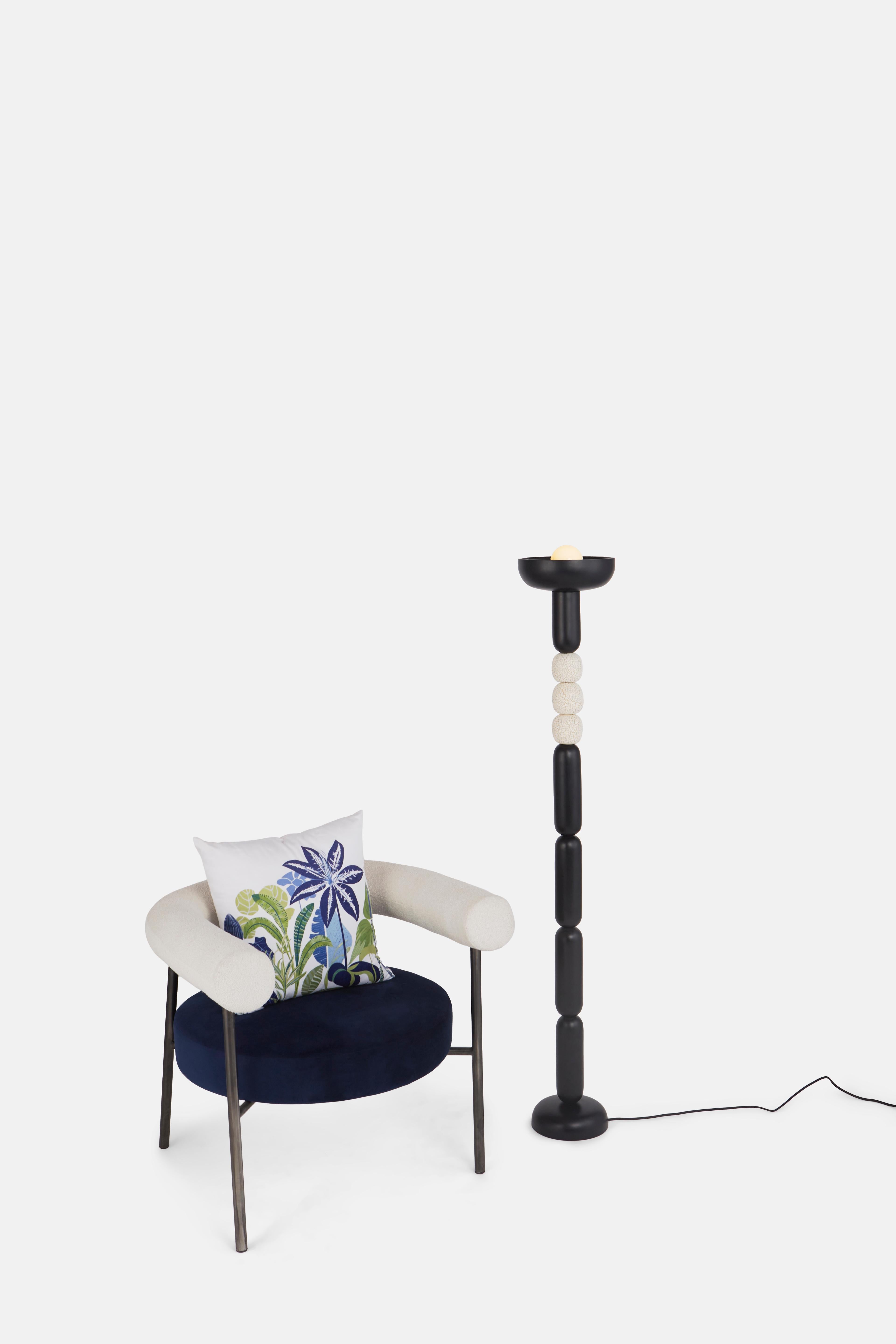 Totem Floor Lamp by Hatsu
Dimensions: D 20 x H 152.4 cm (Dimensions may vary)
Materials: Ceramic, wood, opal glass.

All our lamps can be wired according to each country. If sold to the USA it will be wired for the USA for instance.

Introducing our