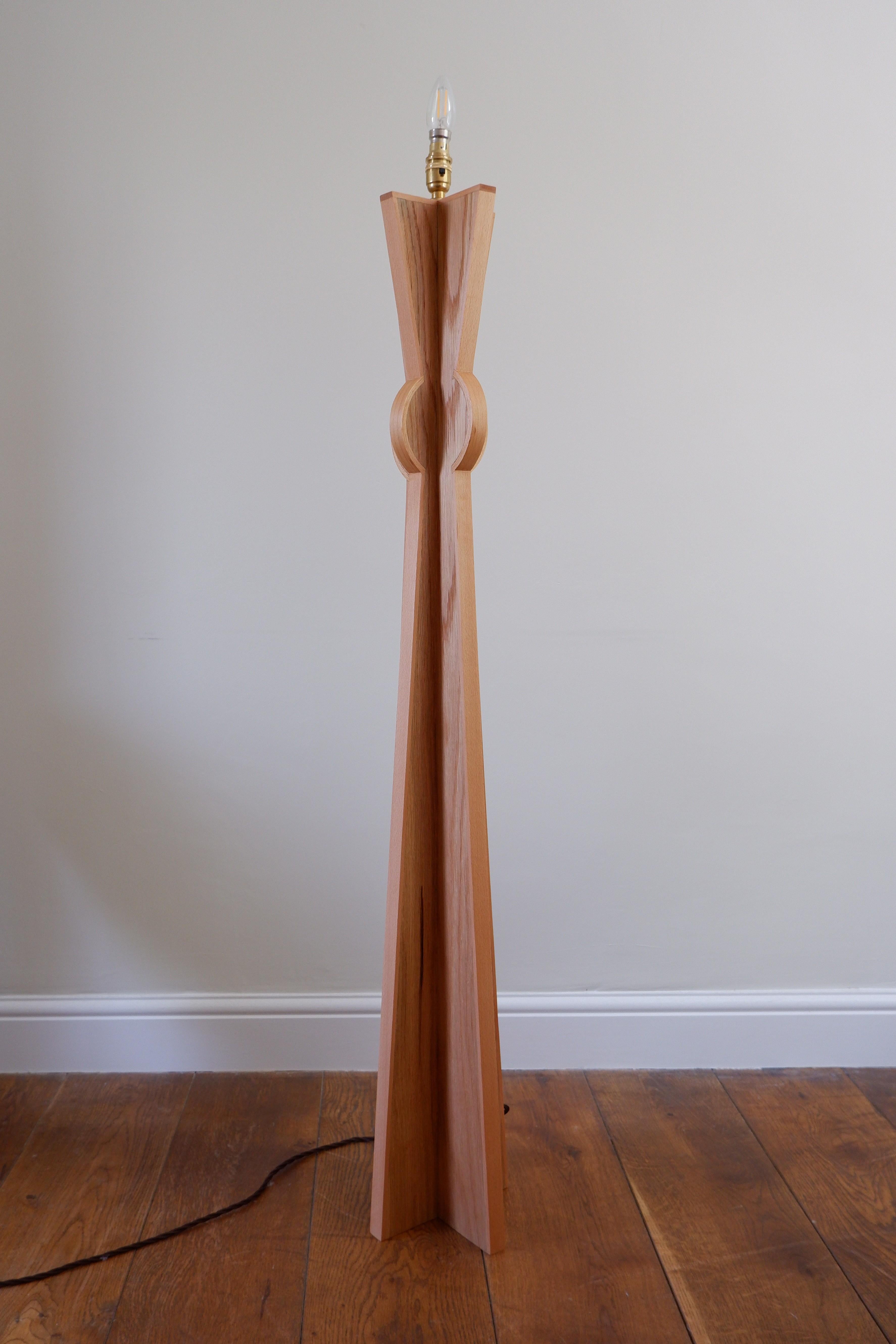 Part of the cubist collection, we introduce the Totem Floor Lamp.

Crafted from solid oak with beech surround. The Totem Floor Lamp is strong in appearance but with fine details.

Please note that due to the handmade nature, each piece may vary. 