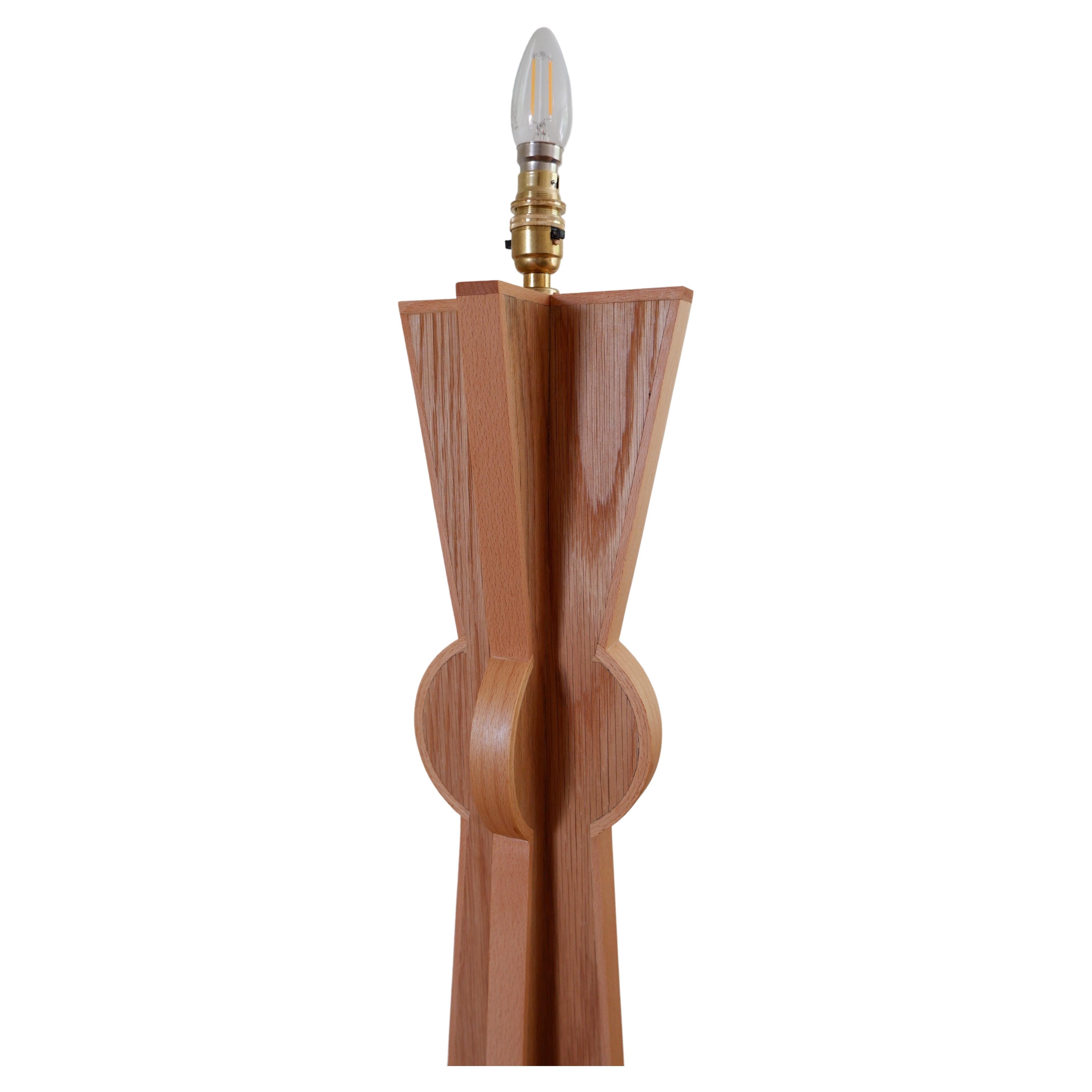 Totem Floor Lamp, by Josh Page Studio. Oak with beech surround. Handmade