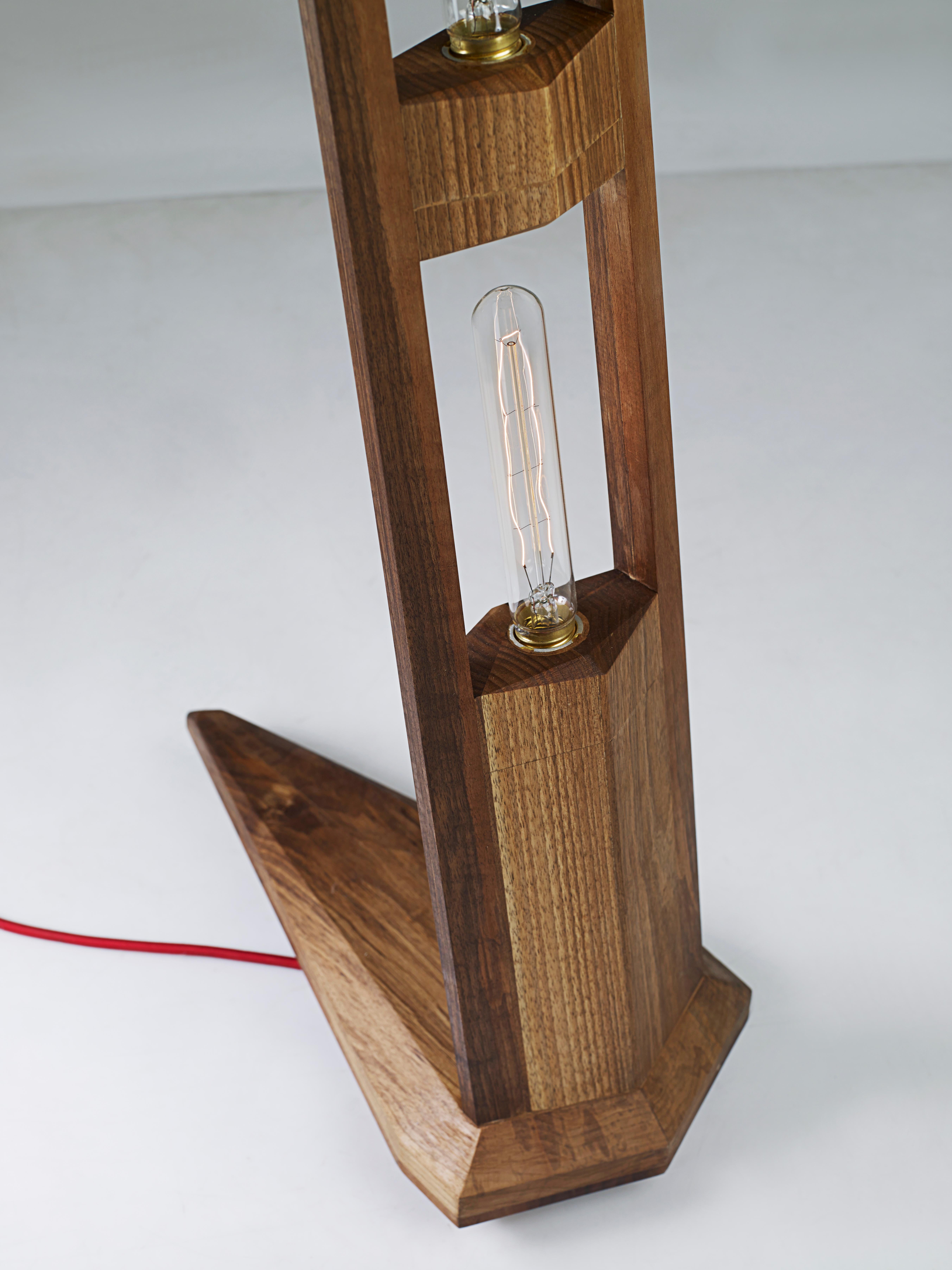 Wood Totem Floor Lamp For Sale