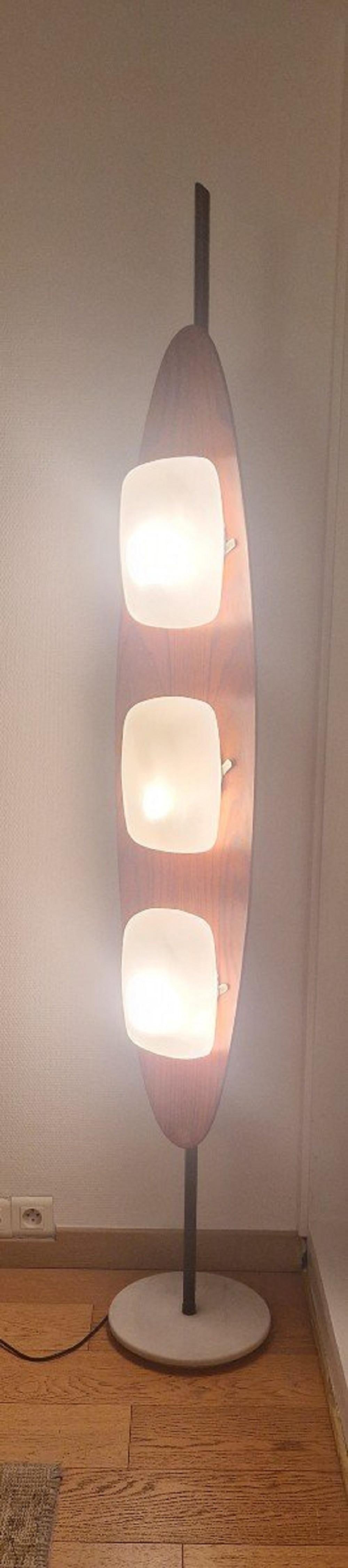 Mid-Century Modern Totem Floor Lamp In Teak, Reggiani