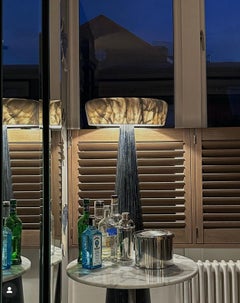 TOTEM floor lamp with. Carrara lampshade. Handmade in Egypt.