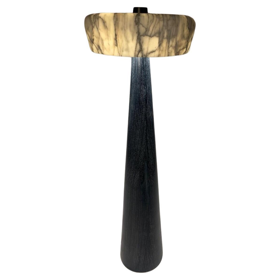 TOTEM floor lamp with. Carrara lampshade. Handmade in Egypt. For Sale
