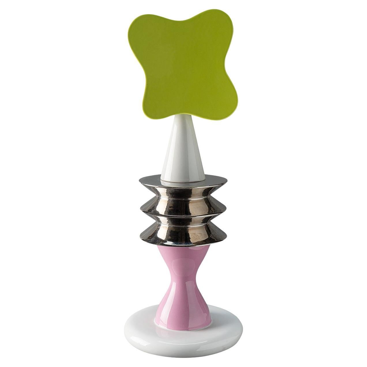 Totem Green White and Pink Decorative Sculpture by Karim Rashid