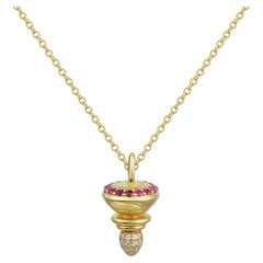 Totem Interchangeable Pendant in 18 Karat Gold with Diamonds and Rubies