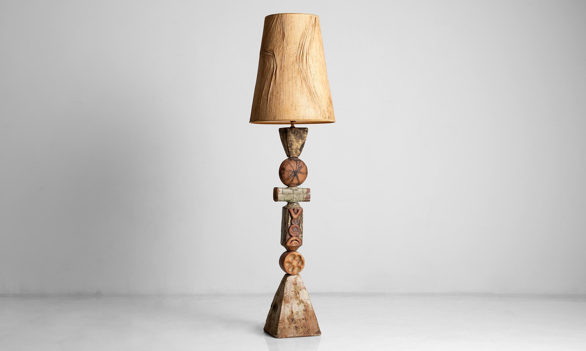 Totem Lamp by Bernard Rooke
England circa 1970
Unique ceramic lamp by Bernard Rooke with original shade.