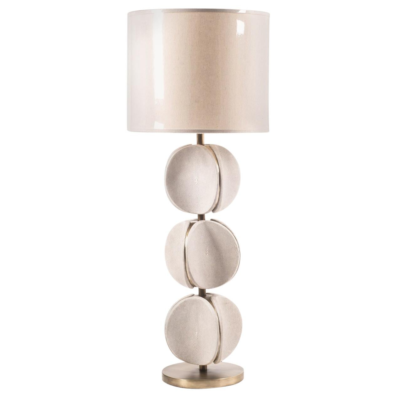 TOTEM Lamp in Cream Shagreen and Bronze-Patina Brass by Kifu Paris For Sale