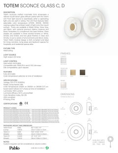 Totem Lighting Sconce Glass C - 12", Circular Design, LED, Pablo Designs, 2026