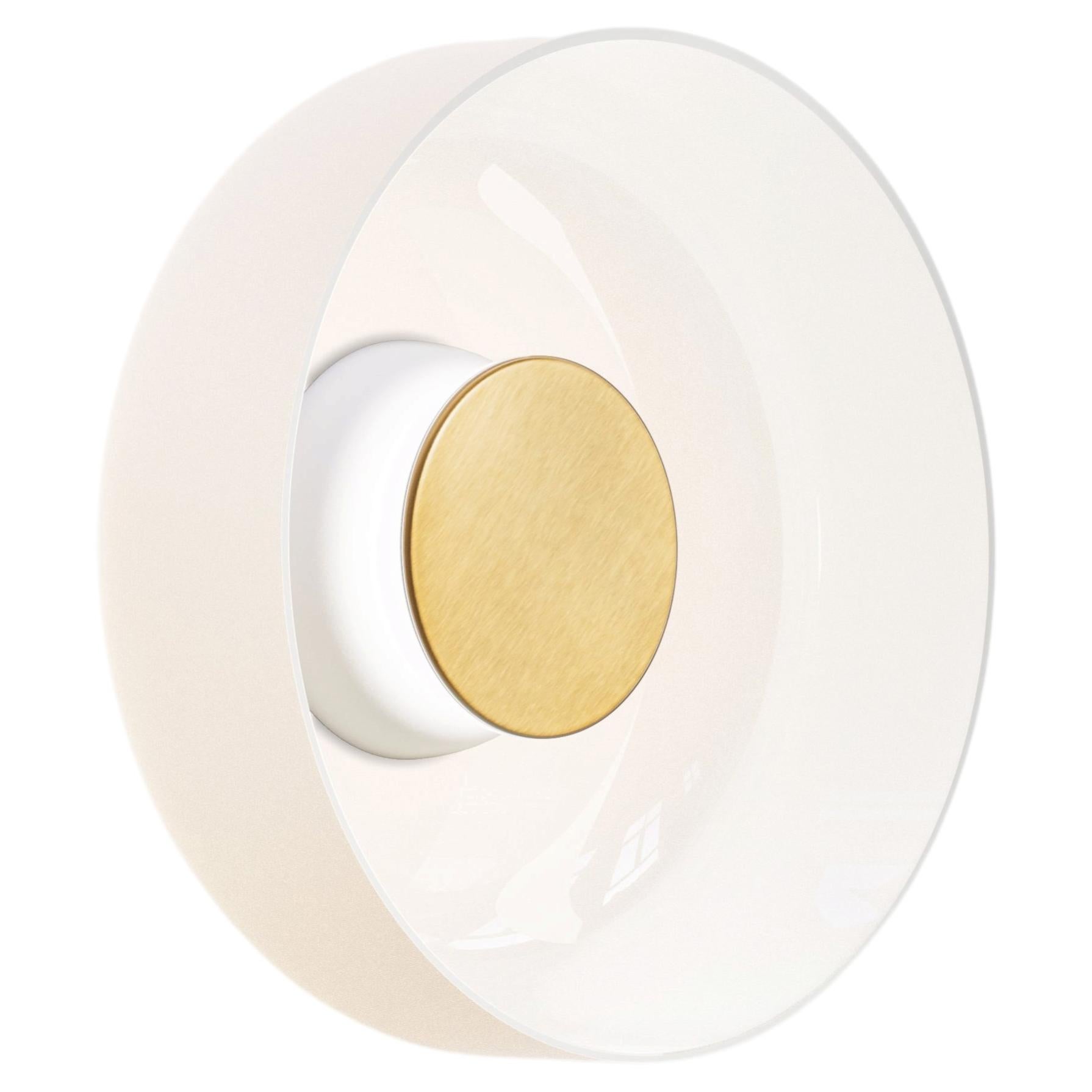 Pre-owned Pablo Designs Totem Lighting Sconce Glass C - 12", Circular Design, Led, By  In White