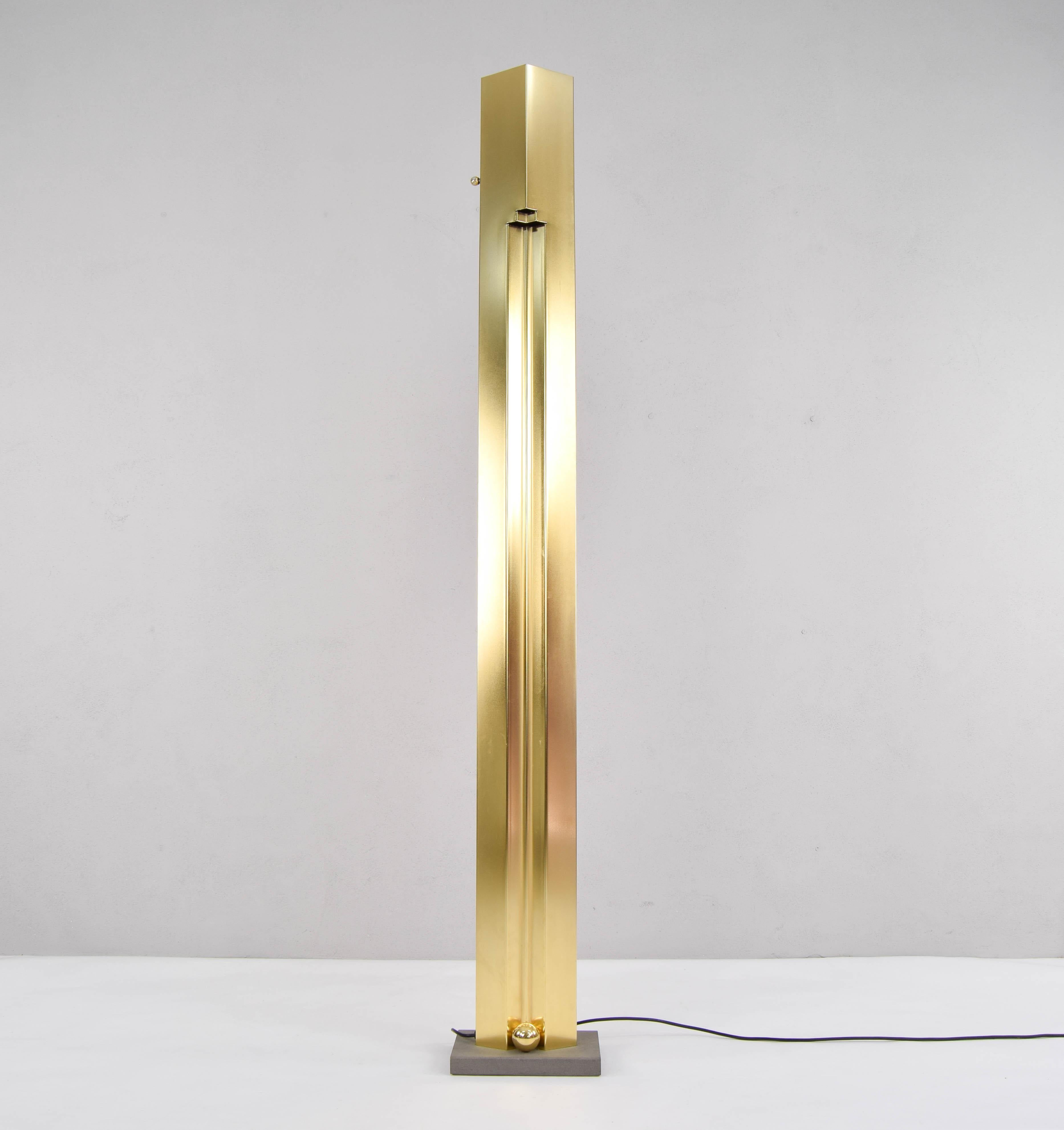20th Century Totem Midcentury Italian Modern Brass Floor Lamp of Kazuhide Takahama to Sirrah