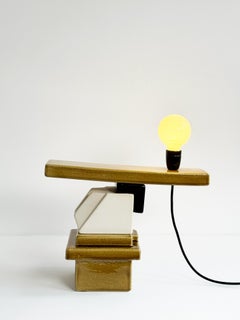Totem Mira By Kalou Dubus, Glazed & Raw Stoneware, Unique Sculptural lamp