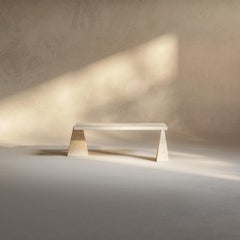 TOTEM Modern and sculptural solid marble Italian coffee table by dAM Atelier